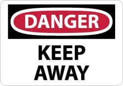 NMC - "Danger - Keep Away", 10" Long x 14" Wide, Aluminum Safety Sign - Rectangle, 0.04" Thick, Use for Accident Prevention - Americas Industrial Supply