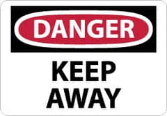 NMC - "Danger - Keep Away", 10" Long x 14" Wide, Aluminum Safety Sign - Rectangle, 0.04" Thick, Use for Accident Prevention - Americas Industrial Supply