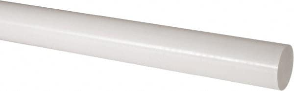 Made in USA - 2' Long, 2-1/4" Diam, Acetal Plastic Rod - Natural (Color) - Americas Industrial Supply