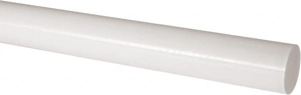 Made in USA - 2' Long, 2-1/2" Diam, Acetal Plastic Rod - Natural (Color) - Americas Industrial Supply