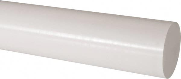Made in USA - 2' Long, 3" Diam, Acetal Plastic Rod - Natural (Color) - Americas Industrial Supply
