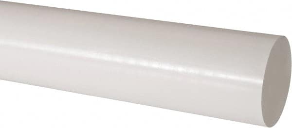 Made in USA - 4' Long, 3" Diam, Acetal Plastic Rod - Natural (Color) - Americas Industrial Supply