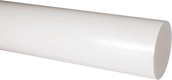 Made in USA - 2' Long, 3-1/2" Diam, Acetal Plastic Rod - Natural (Color) - Americas Industrial Supply