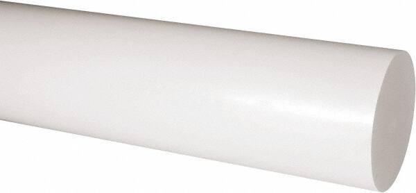 Made in USA - 2' Long, 4" Diam, Acetal Plastic Rod - Natural (Color) - Americas Industrial Supply
