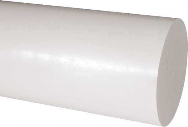 Made in USA - 1' Long, 5" Diam, Acetal Plastic Rod - Natural (Color) - Americas Industrial Supply