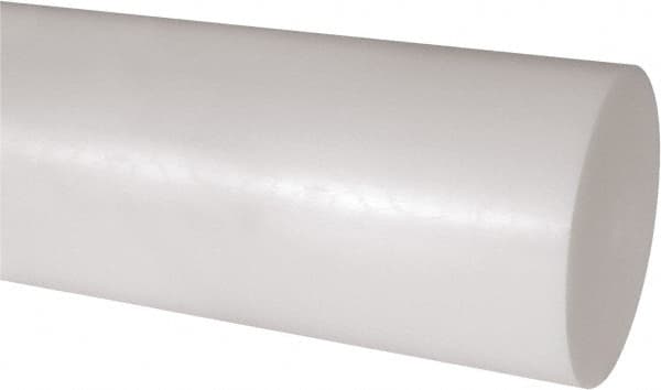 Made in USA - 1' Long, 5-1/2" Diam, Acetal Plastic Rod - Natural (Color) - Americas Industrial Supply