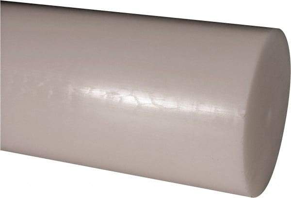 Made in USA - 2' Long, 5-1/2" Diam, Acetal Plastic Rod - Natural (Color) - Americas Industrial Supply