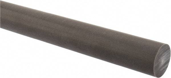 Made in USA - 4' Long, 1-1/4" Diam, Acetal (PTFE-Filled) Plastic Rod - Brown - Americas Industrial Supply
