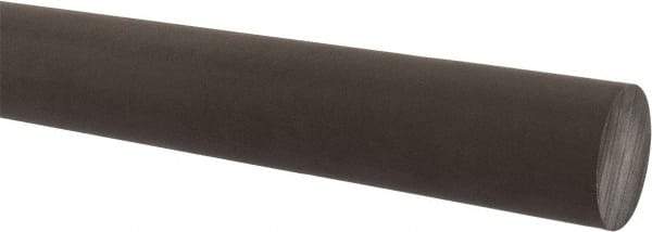 Made in USA - 4' Long, 1-1/2" Diam, Acetal (PTFE-Filled) Plastic Rod - Brown - Americas Industrial Supply