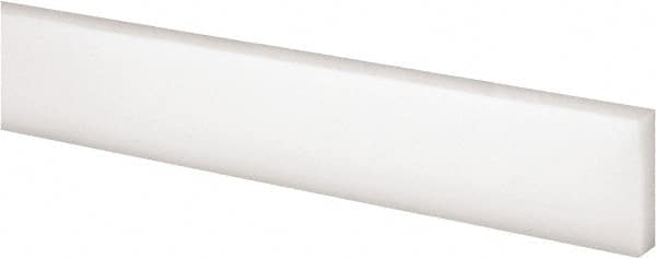 Made in USA - 2 Ft. Long x 1 Inch Wide x 1/4 Inch High, Acetal, Rectangular Plastic Bar - Natural - Americas Industrial Supply