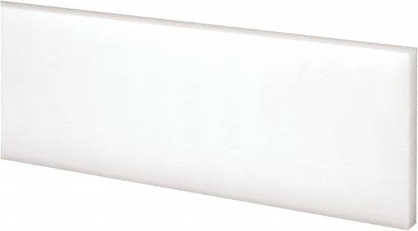 Made in USA - 2 Ft. Long x 2 Inch Wide x 1/4 Inch High, Acetal, Rectangular Plastic Bar - Natural - Americas Industrial Supply