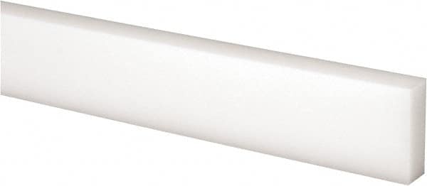 Made in USA - 2 Ft. Long x 1 Inch Wide x 3/8 Inch High, Acetal, Rectangular Plastic Bar - Natural - Americas Industrial Supply
