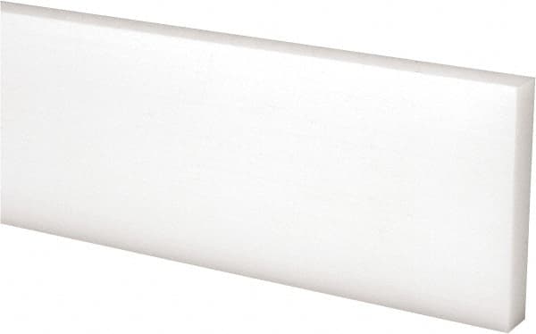 Made in USA - 4 Ft. Long x 2 Inch Wide x 3/8 Inch High, Acetal, Rectangular Plastic Bar - Natural - Americas Industrial Supply