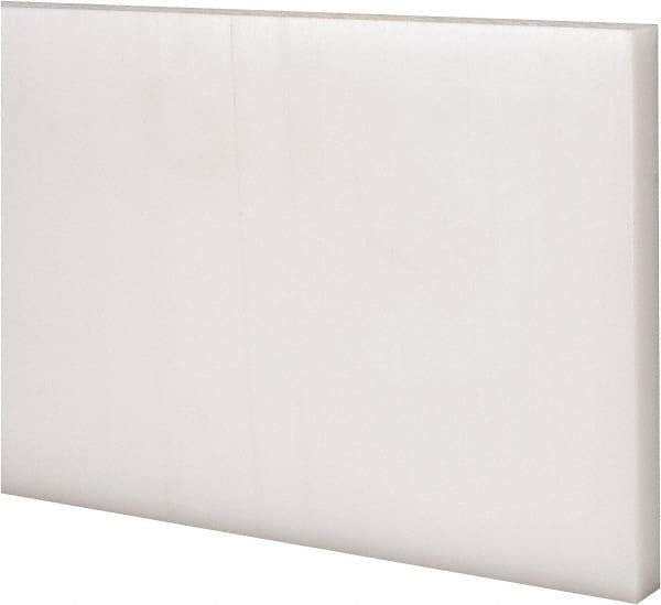 Made in USA - 1 Ft. Long x 4 Inch Wide x 3/8 Inch High, Acetal, Rectangular Plastic Bar - Natural - Americas Industrial Supply