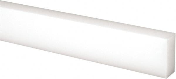 Made in USA - 4 Ft. Long x 1 Inch Wide x 1/2 Inch High, Acetal, Rectangular Plastic Bar - Natural - Americas Industrial Supply