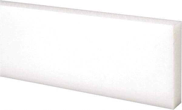 Made in USA - 1 Ft. Long x 2 Inch Wide x 1/2 Inch High, Acetal, Rectangular Plastic Bar - Natural - Americas Industrial Supply