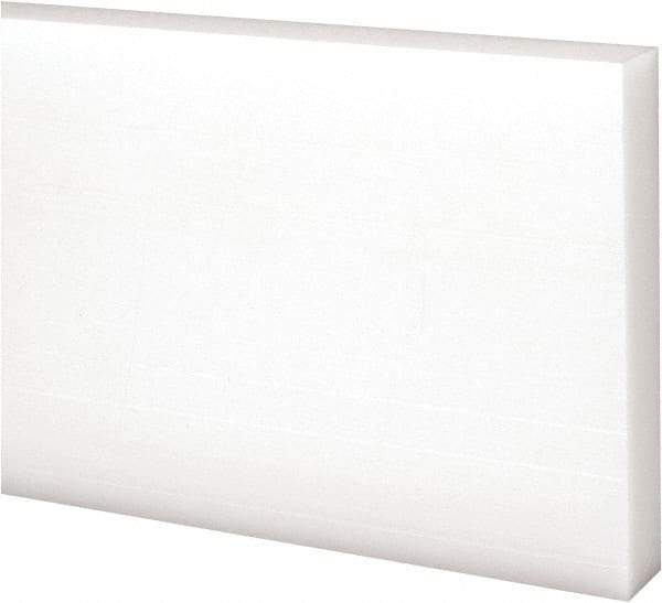Made in USA - 1 Ft. Long x 3 Inch Wide x 1/2 Inch High, Acetal, Rectangular Plastic Bar - Natural - Americas Industrial Supply