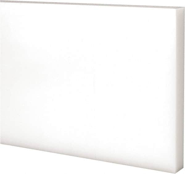 Made in USA - 2 Ft. Long x 4 Inch Wide x 1/2 Inch High, Acetal, Rectangular Plastic Bar - Natural - Americas Industrial Supply