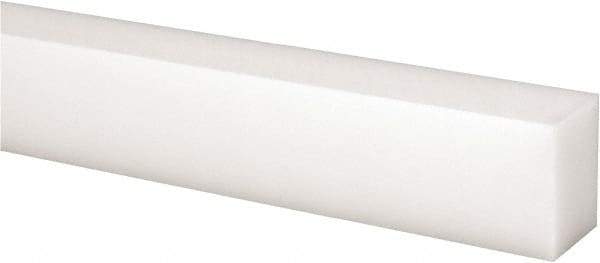 Made in USA - 1 Ft. Long x 1 Inch Wide x 3/4 Inch High, Acetal, Rectangular Plastic Bar - Natural - Americas Industrial Supply