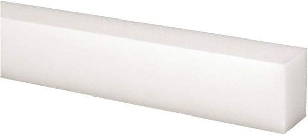 Made in USA - 2 Ft. Long x 1 Inch Wide x 3/4 Inch High, Acetal, Rectangular Plastic Bar - Natural - Americas Industrial Supply