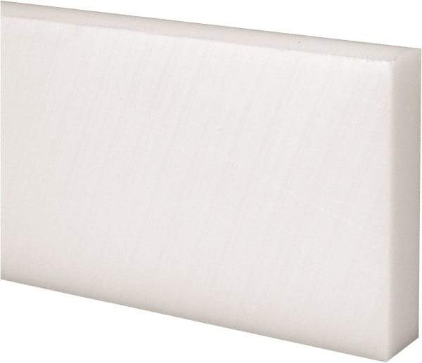 Made in USA - 2 Ft. Long x 3 Inch Wide x 3/4 Inch High, Acetal, Rectangular Plastic Bar - Natural - Americas Industrial Supply