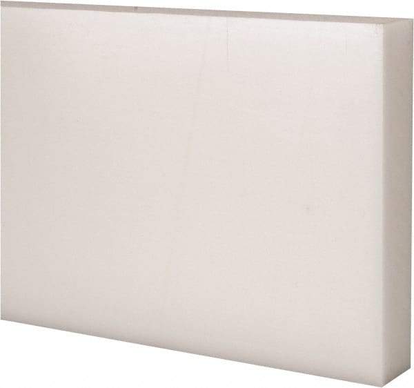 Made in USA - 4 Ft. Long x 4 Inch Wide x 3/4 Inch High, Acetal, Rectangular Plastic Bar - Natural - Americas Industrial Supply