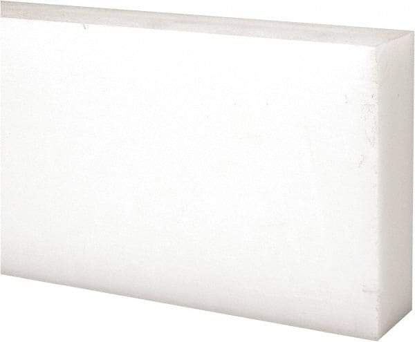 Made in USA - 1 Ft. Long x 3 Inch Wide x 1 Inch High, Acetal, Rectangular Plastic Bar - Natural - Americas Industrial Supply
