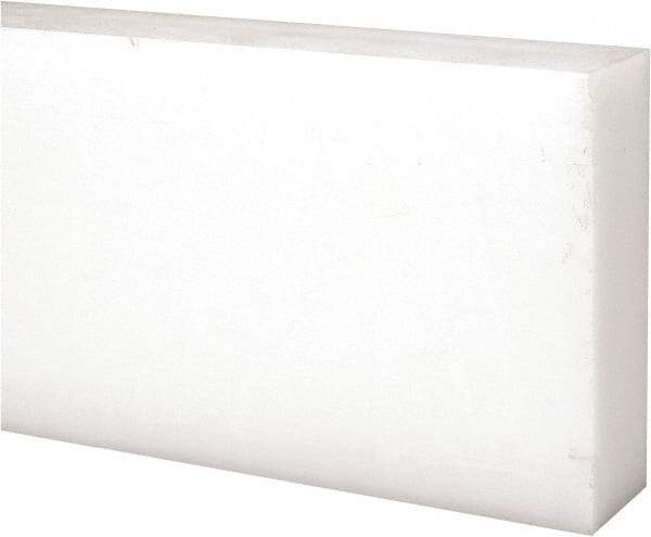 Made in USA - 2 Ft. Long x 3 Inch Wide x 1 Inch High, Acetal, Rectangular Plastic Bar - Natural - Americas Industrial Supply