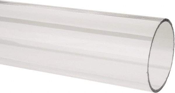Made in USA - 3 Inch Outside Diameter x 6 Ft. Long, Plastic Round Tube - Acrylic - Americas Industrial Supply