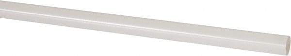 Made in USA - 4' Long, 3/8" Diam, PVDF Plastic Rod - White - Americas Industrial Supply