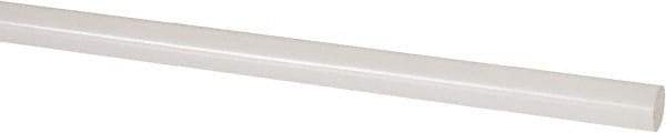 Made in USA - 8' Long, 3/8" Diam, PVDF Plastic Rod - White - Americas Industrial Supply