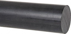 Made in USA - 8' Long, 1-1/4" Diam, PPO (Noryl) Plastic Rod - Black - Americas Industrial Supply