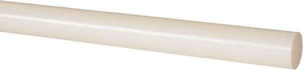 Made in USA - 2' Long, 1" Diam, Nylon 6/6 Plastic Rod - Natural (Color) - Americas Industrial Supply