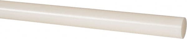 Made in USA - 4' Long, 1" Diam, Nylon 6/6 Plastic Rod - Natural (Color) - Americas Industrial Supply