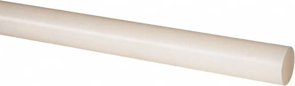 Made in USA - 4' Long, 1-1/8" Diam, Nylon 6/6 Plastic Rod - Natural (Color) - Americas Industrial Supply