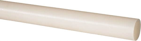 Made in USA - 8' Long, 1-1/8" Diam, Nylon 6/6 Plastic Rod - Natural (Color) - Americas Industrial Supply