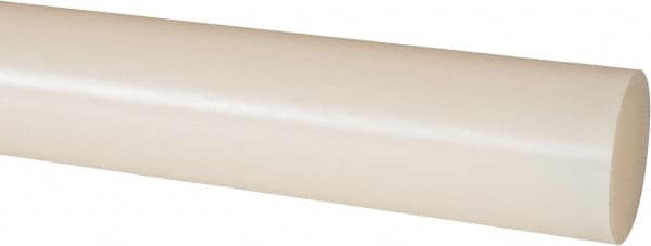 Made in USA - 2' Long, 1-1/4" Diam, Nylon 6/6 Plastic Rod - Natural (Color) - Americas Industrial Supply