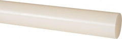 Made in USA - 4' Long, 1-1/4" Diam, Nylon 6/6 Plastic Rod - Natural (Color) - Americas Industrial Supply