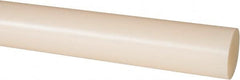 Made in USA - 8' Long, 1-1/4" Diam, Nylon 6/6 Plastic Rod - Natural (Color) - Americas Industrial Supply
