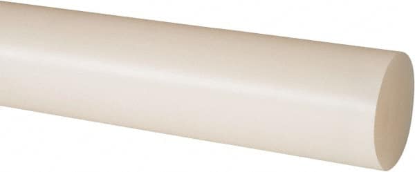 Made in USA - 2' Long, 1-3/8" Diam, Nylon 6/6 Plastic Rod - Natural (Color) - Americas Industrial Supply