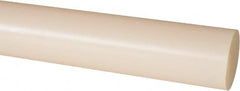 Made in USA - 4' Long, 1-1/2" Diam, Nylon 6/6 Plastic Rod - Natural (Color) - Americas Industrial Supply