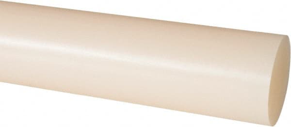 Made in USA - 4' Long, 1-3/4" Diam, Nylon 6/6 Plastic Rod - Natural (Color) - Americas Industrial Supply