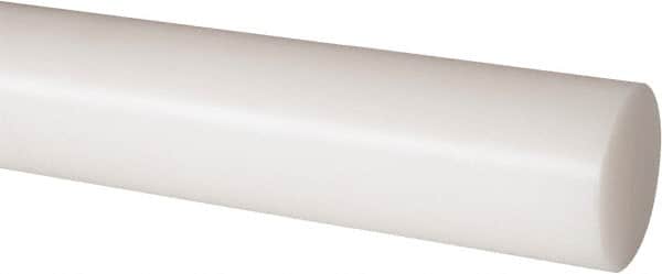 Made in USA - 8' Long, 1-3/4" Diam, Nylon 6/6 Plastic Rod - Natural (Color) - Americas Industrial Supply