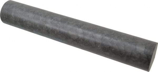 Made in USA - 1' Long, 2" Diam, Nylon 6/6 Plastic Rod - Black - Americas Industrial Supply