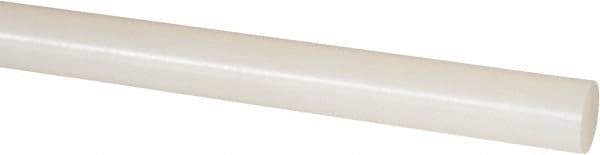 Made in USA - 5' Long, 1/2" Diam, Nylon 6/12 Plastic Rod - ±1/4" Length Tolerance, +0.002 - 0.000" Diam Tolerance, Rockwell R-114 Hardness, Natural (Color) - Americas Industrial Supply