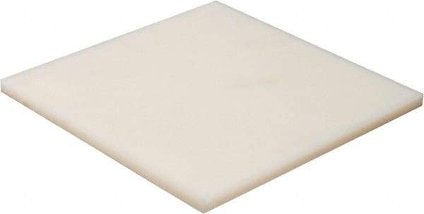 Made in USA - 1/2" Thick x 24" Wide x 2' Long, Nylon 6/6 Sheet - Natural - Americas Industrial Supply