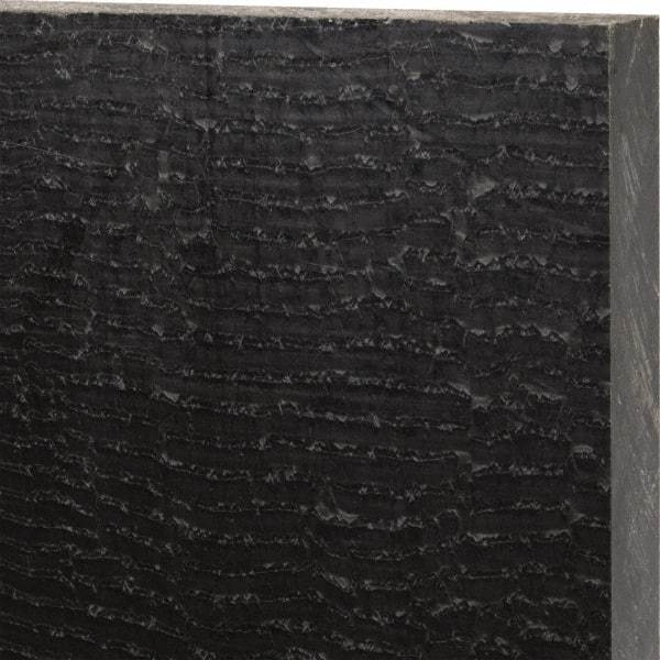 Made in USA - 1" Thick x 12" Wide x 1' Long, Nylon 6/6 (MDS-Filled) Sheet - Black - Americas Industrial Supply