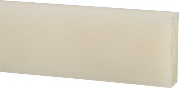 Made in USA - 2' x 1-1/2" x 1/2" Natural (Color) Nylon 6/6 Rectangular Bar - Americas Industrial Supply