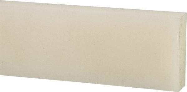 Made in USA - 4 Ft. Long x 1 Inch Wide x 1/4 Inch High, Nylon, Rectangular Plastic Bar - Natural - Americas Industrial Supply