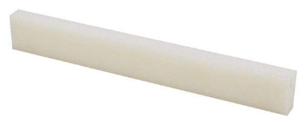 Made in USA - 4 Ft. Long x 1-1/2 Inch Wide x 1/8 Inch High, Nylon, Rectangular Plastic Bar - Natural - Americas Industrial Supply